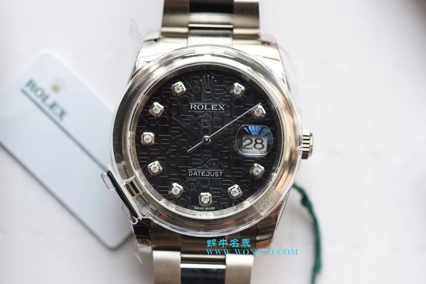 【DJ一比一超A高仿手表】 Rolex 36  Datejust 系列116234黑纪念花纹盘镶钻 wrist watch  / R211