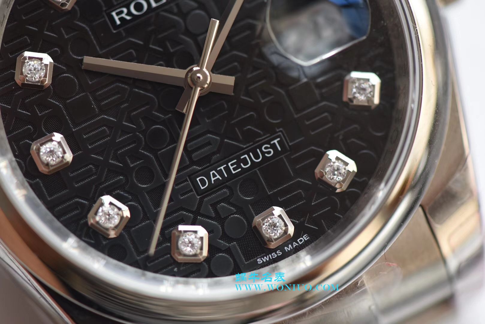 【DJ一比一超A高仿手表】 Rolex 36  Datejust 系列116234黑纪念花纹盘镶钻 wrist watch  / R211