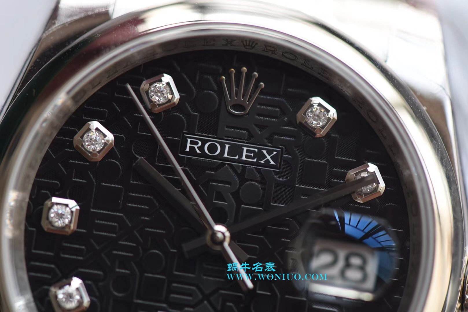 【DJ一比一超A高仿手表】 Rolex 36  Datejust 系列116234黑纪念花纹盘镶钻 wrist watch  / R211