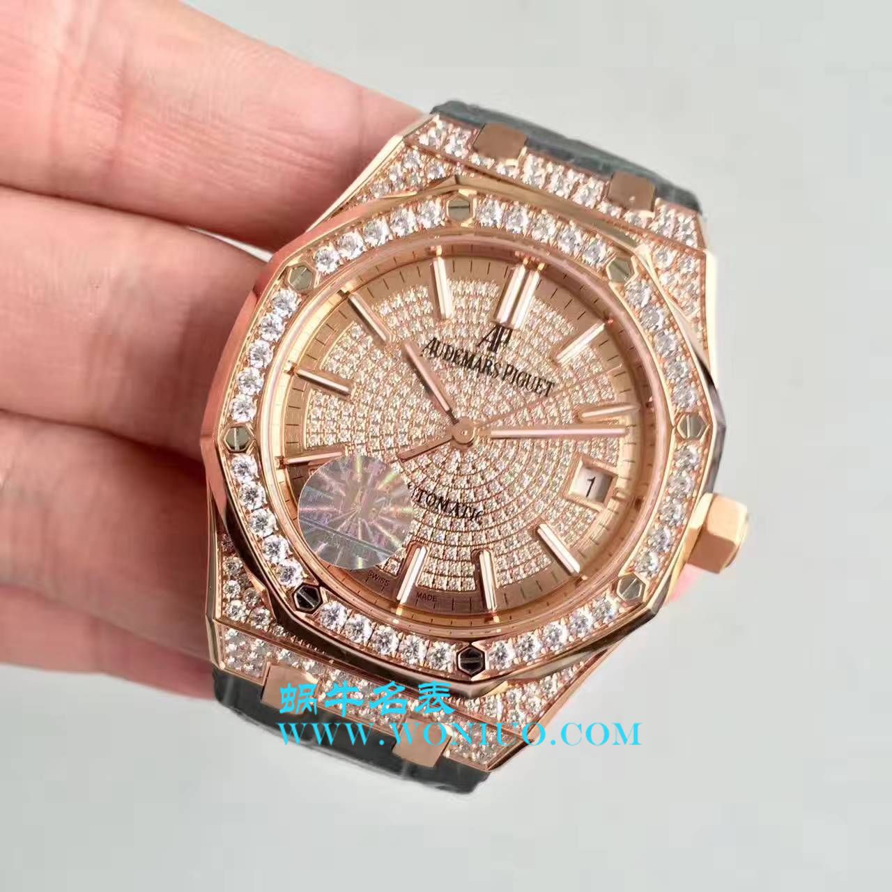 【 Video analysis JF Factory 1:1 top 复刻高仿手表】Audemars Piguet 满天星皇家橡树系列15452BC.ZZ.D019CR.01，15402OR.ZZ.D003CR.01男女通用满钻 wrist watch  / AP108