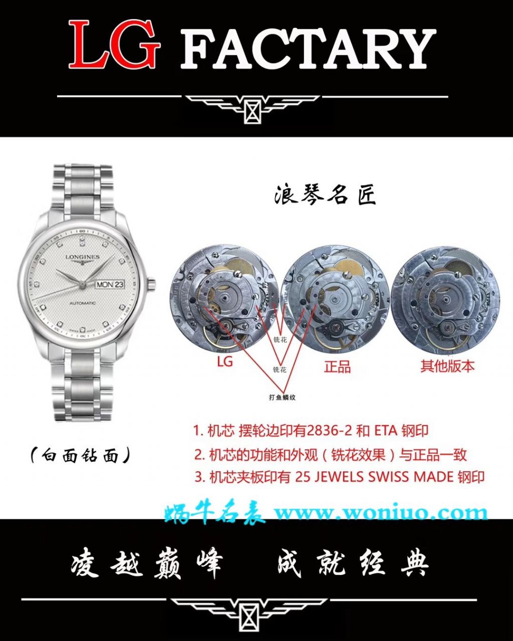 【LG一比一超A高仿手表】 Longines 名匠系列L2.755.5.77.7 wrist watch  / L101