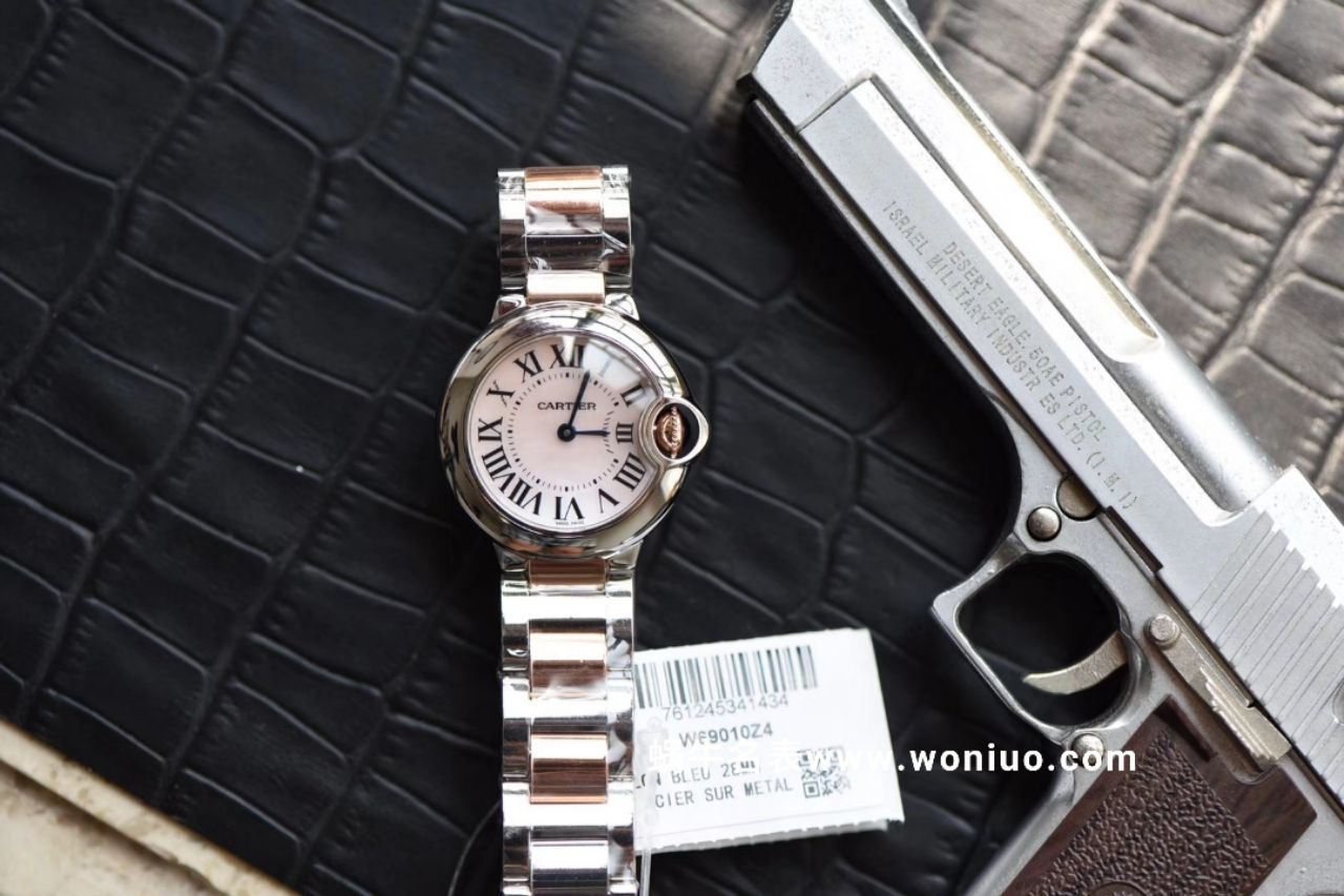 V6 Factory  Cartier  新品蓝气球 28mm间玫瑰金 天然贝母表面 女士石英 wrist watch  / K152