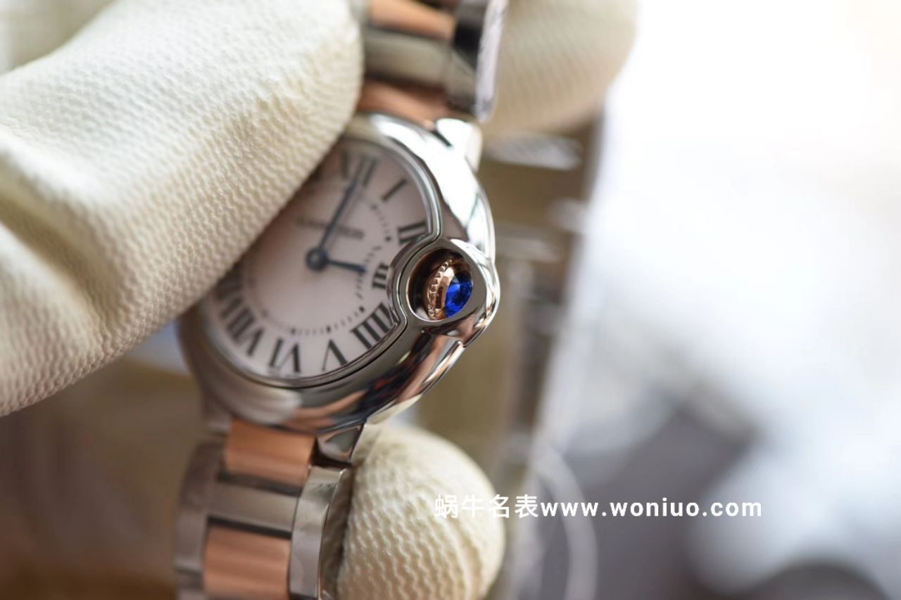 V6 Factory  Cartier  新品蓝气球 28mm间玫瑰金 天然贝母表面 女士石英 wrist watch  / K152