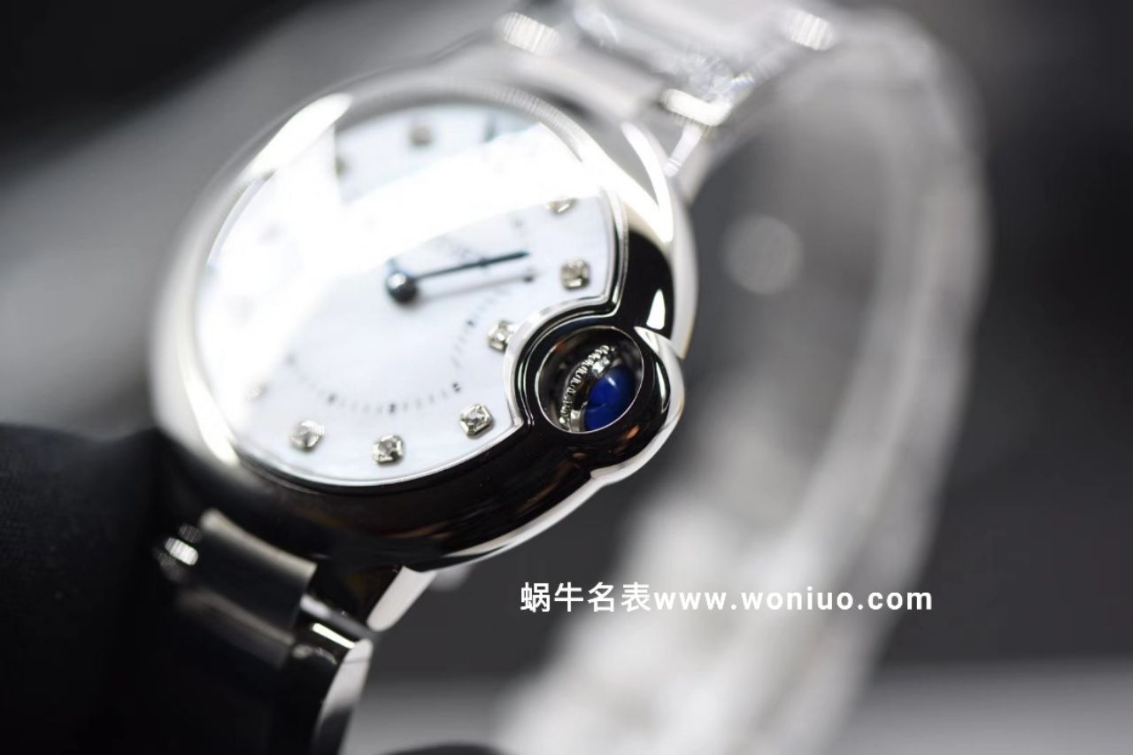 V6出品蓝气球新品～33mm贝母钻丁面石英 Movement 女士 wrist watch  / K156