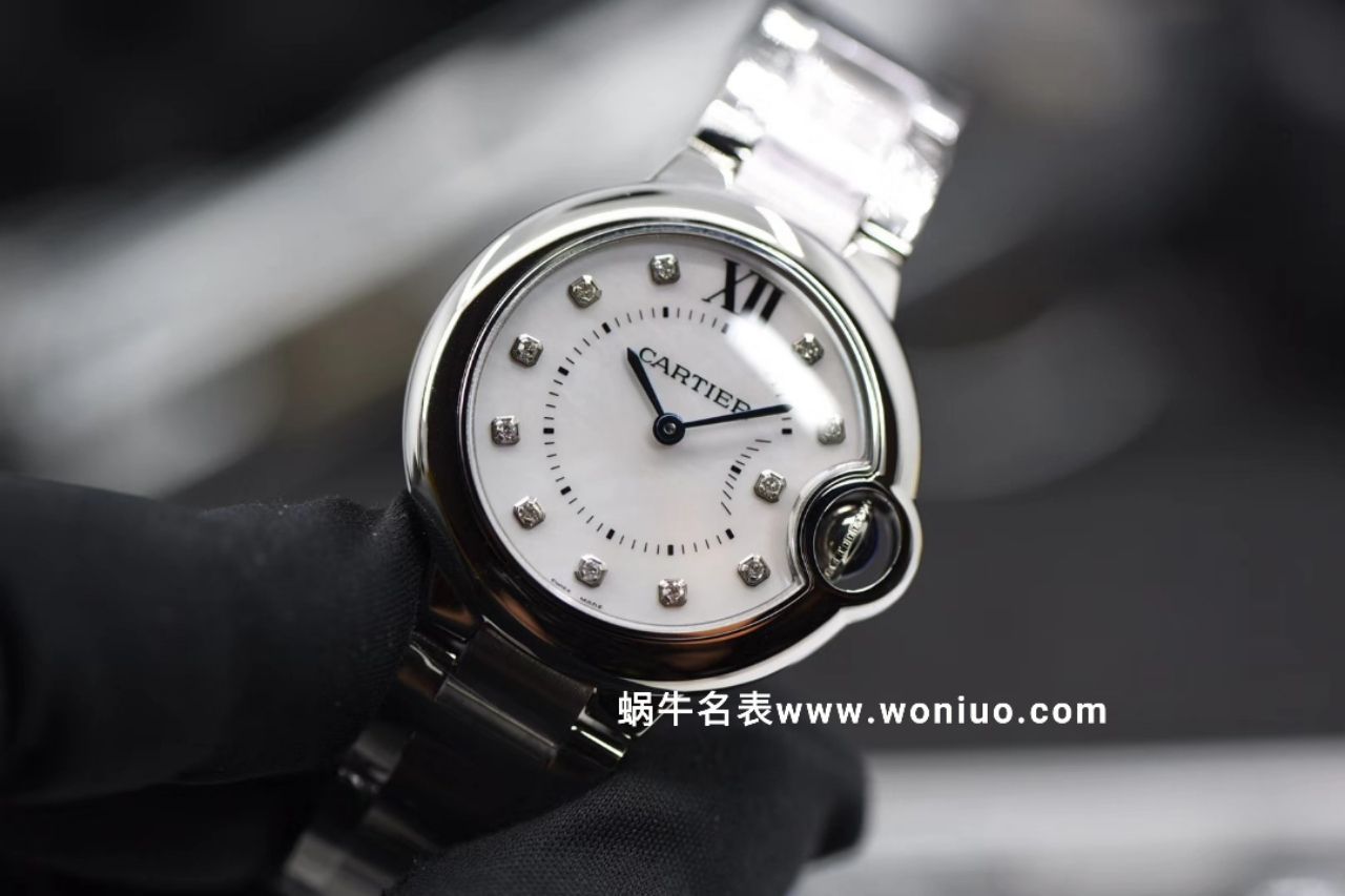 V6出品蓝气球新品～33mm贝母钻丁面石英 Movement 女士 wrist watch  / K156
