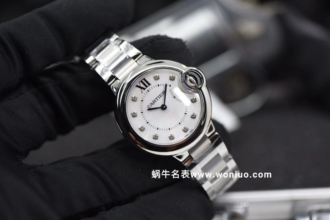V6出品蓝气球新品～33mm贝母钻丁面石英 Movement 女士 wrist watch  / K156