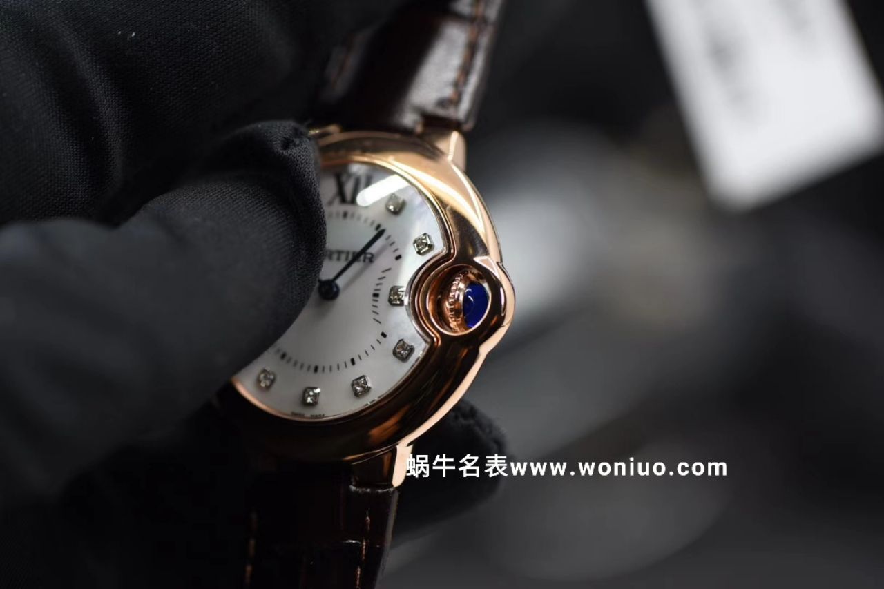 V6出品蓝气球新品～33mm 玫瑰金贝母钻丁面女士石英 wrist watch  / K157