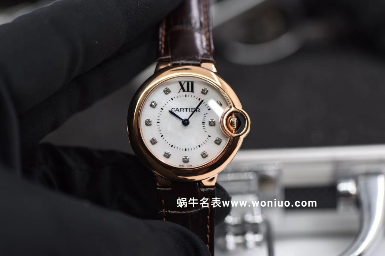 V6出品蓝气球新品～33mm 玫瑰金贝母钻丁面女士石英 wrist watch  / K157