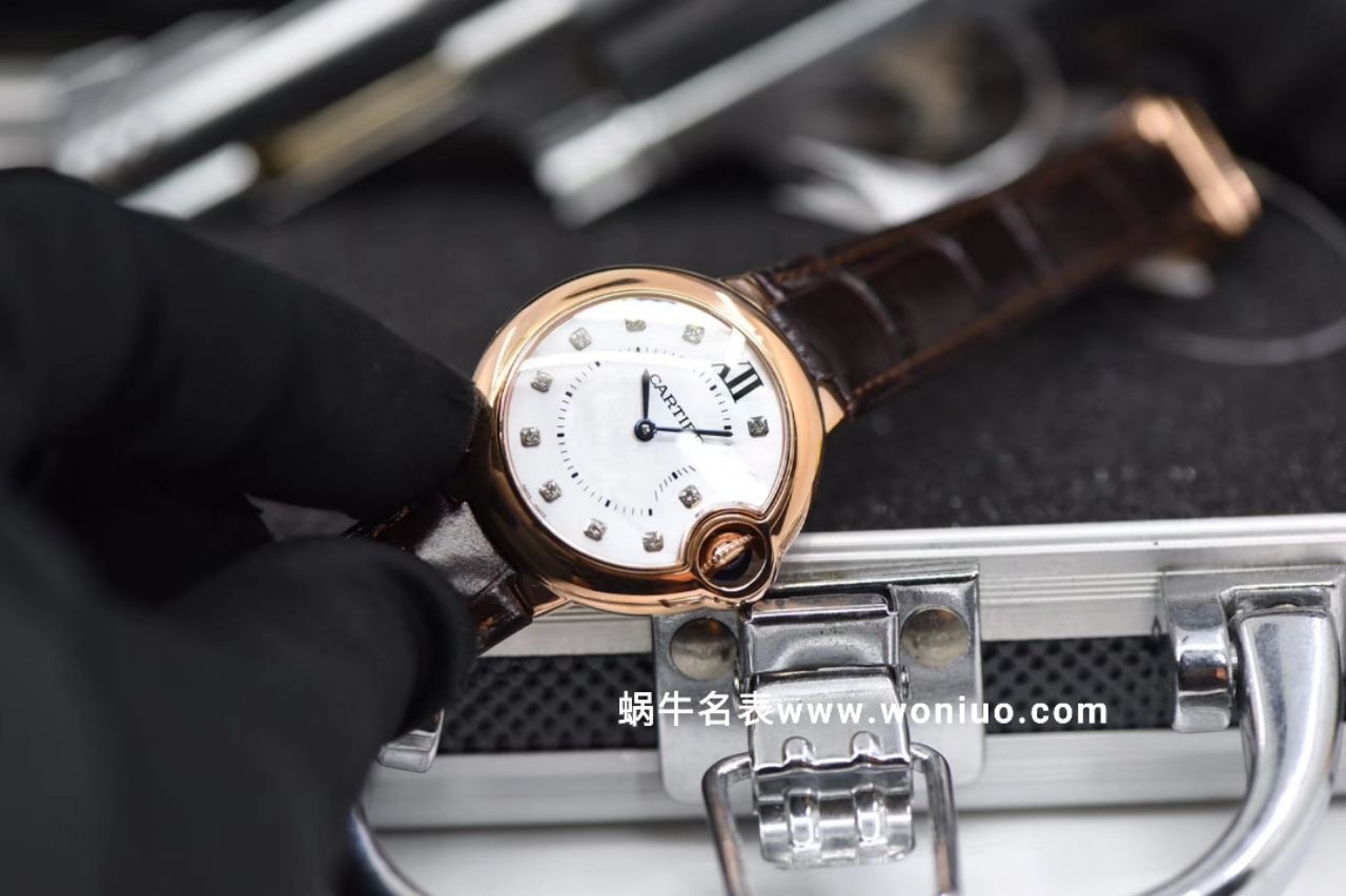 V6出品蓝气球新品～33mm 玫瑰金贝母钻丁面女士石英 wrist watch  / K157