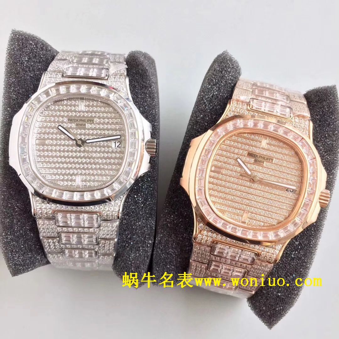 DM新品  PATEK PHILIPPE 复刻高仿满天星 方钻 运动系列 Nautilus 5719/1G-001 / BD225