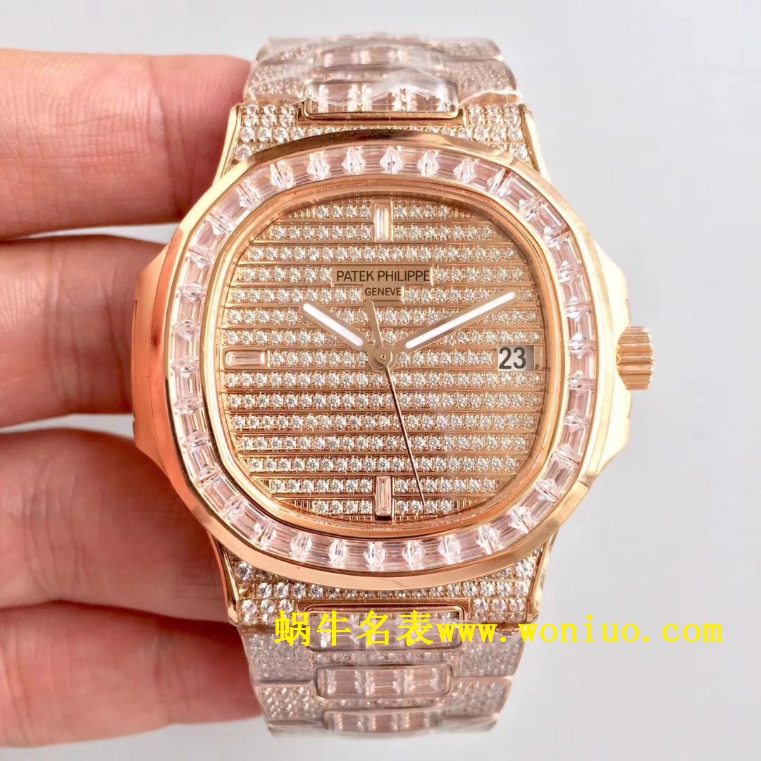 DM新品  PATEK PHILIPPE 复刻高仿满天星 方钻 运动系列 Nautilus 5719/1G-001 / BD225