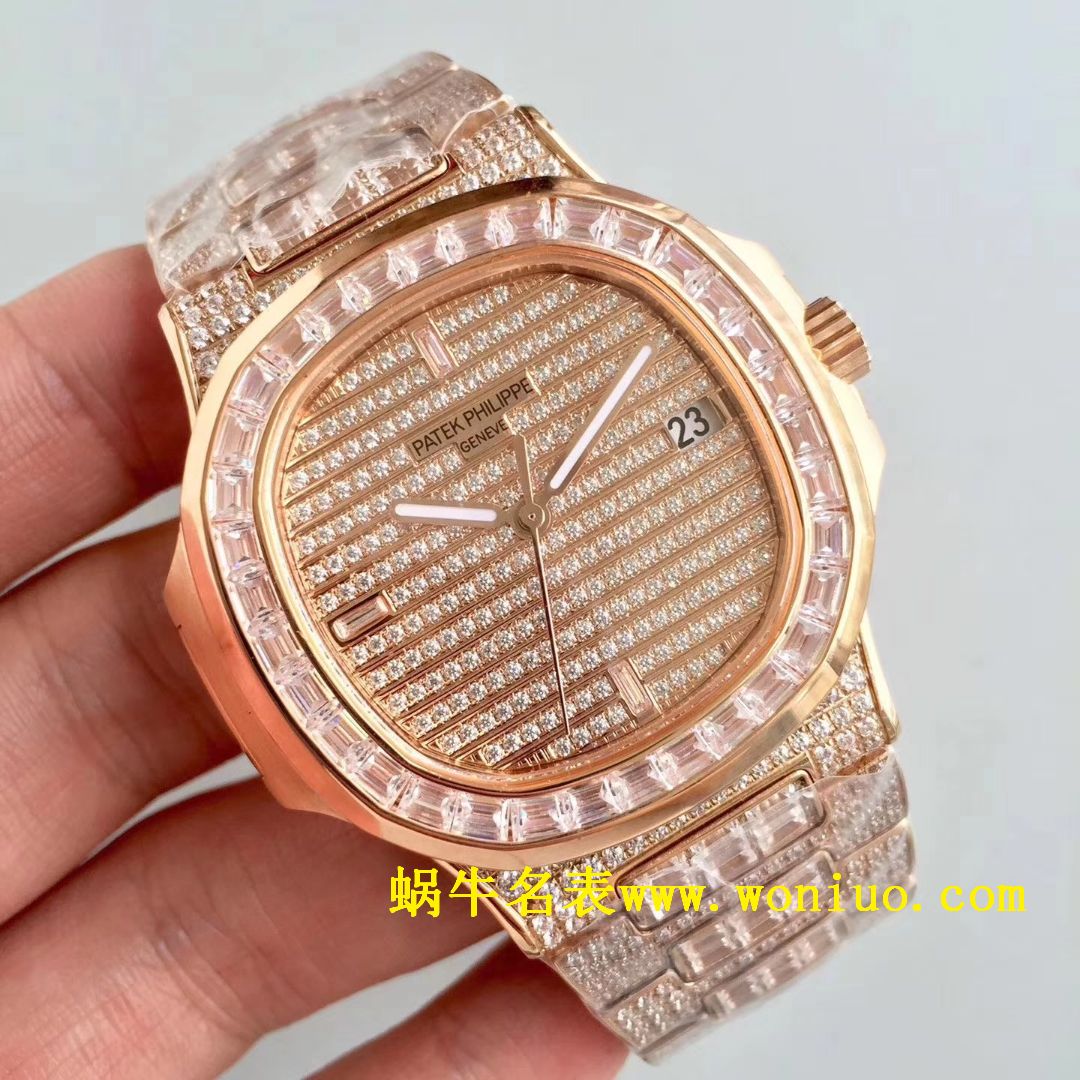DM新品  PATEK PHILIPPE 复刻高仿满天星 方钻 运动系列 Nautilus 5719/1G-001 / BD225