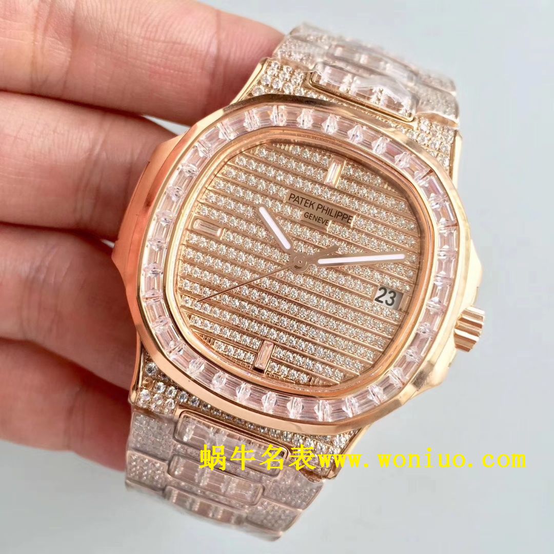 DM新品  PATEK PHILIPPE 复刻高仿满天星 方钻 运动系列 Nautilus 5719/1G-001 / BD225