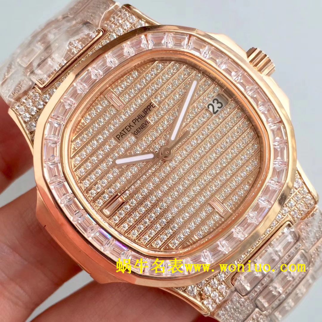 DM新品  PATEK PHILIPPE 复刻高仿满天星 方钻 运动系列 Nautilus 5719/1G-001 / BD225