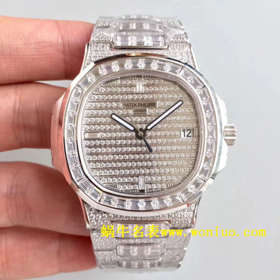 DM新品  PATEK PHILIPPE 复刻高仿满天星 方钻 运动系列 Nautilus 5719/1G-001 / BD225