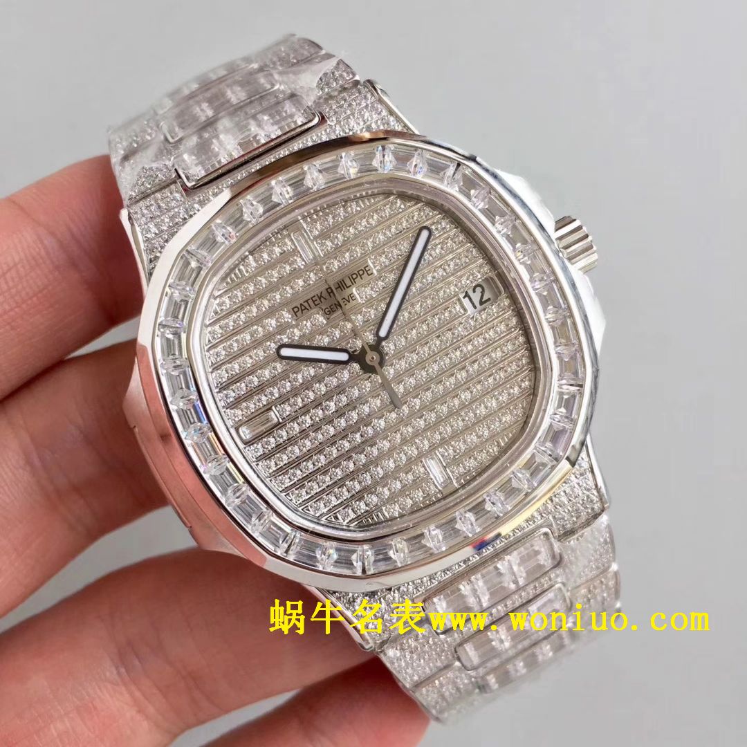 DM新品  PATEK PHILIPPE 复刻高仿满天星 方钻 运动系列 Nautilus 5719/1G-001 / BD225