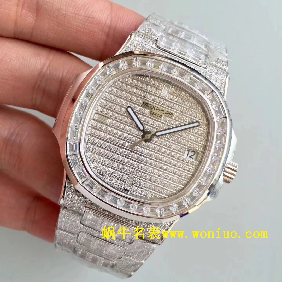 DM新品  PATEK PHILIPPE 复刻高仿满天星 方钻 运动系列 Nautilus 5719/1G-001 / BD225