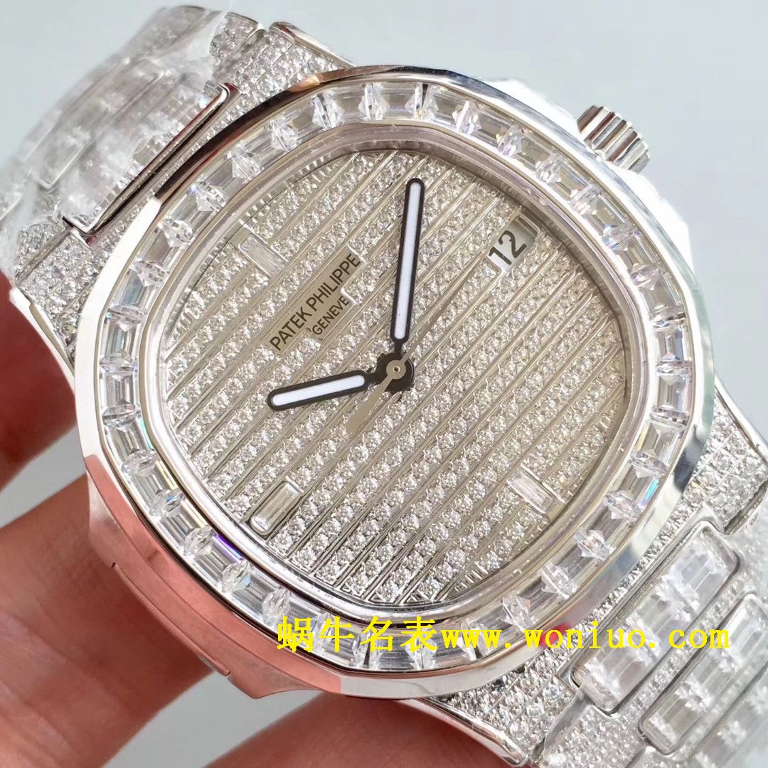 DM新品  PATEK PHILIPPE 复刻高仿满天星 方钻 运动系列 Nautilus 5719/1G-001 / BD225