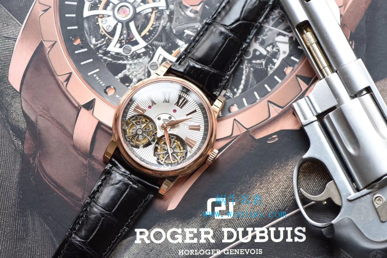 Roger Dubuis致敬系列真双 Tourbillon  行业唯一一款搭载双飞轮的 top 复刻高仿 wrist watch  / LJ022