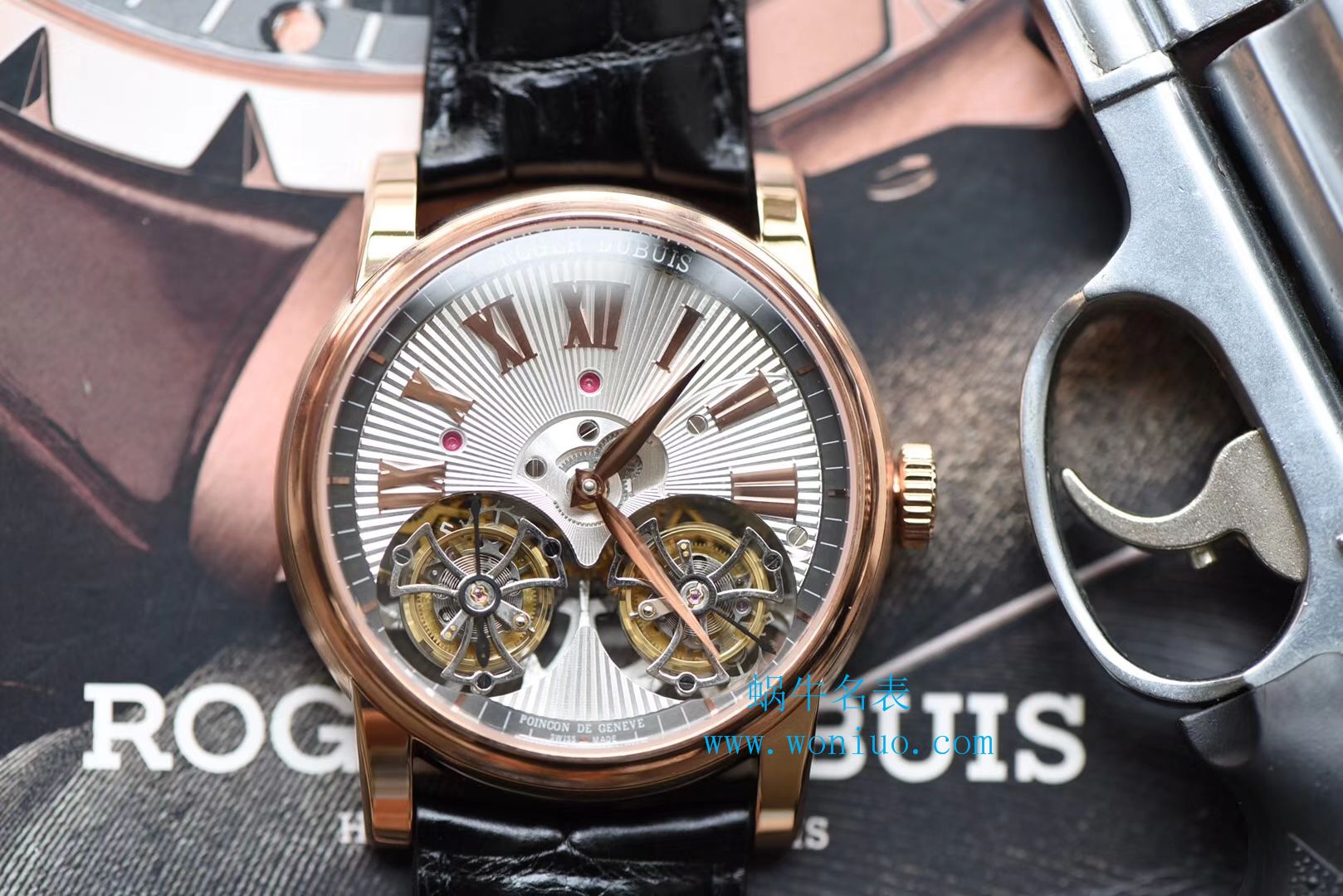 Roger Dubuis致敬系列真双 Tourbillon  行业唯一一款搭载双飞轮的 top 复刻高仿 wrist watch  / LJ022