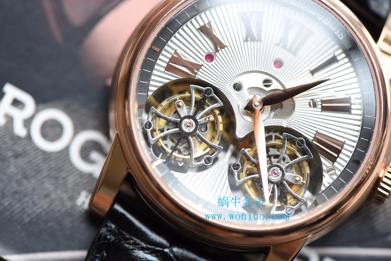 Roger Dubuis致敬系列真双 Tourbillon  行业唯一一款搭载双飞轮的 top 复刻高仿 wrist watch  / LJ022