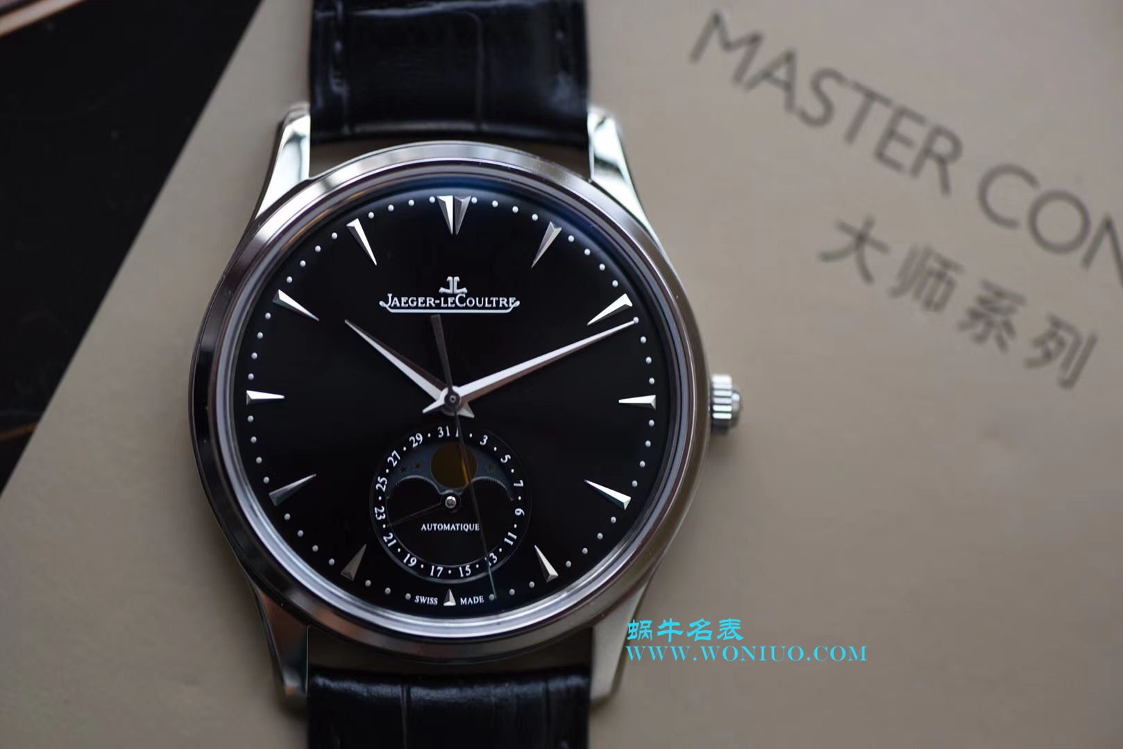 ZF【厚积“薄”发 年度大作】 ZF新品， top 复刻高仿 Jaeger-LeCoultre 月相大师系列1368470《黑面》、Q1368420《白面》 wrist watch  / JJ122