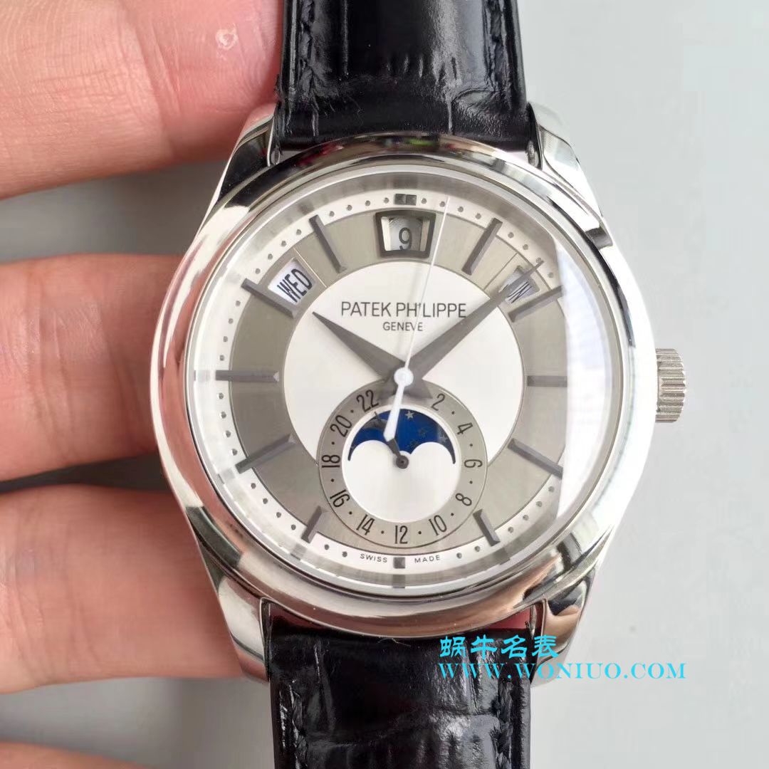 【KM一比一超A高仿手表】 PATEK PHILIPPE 复杂功能计时系列5205G-001、5205G-010、5205G-013 白金 wrist watch  / BD226