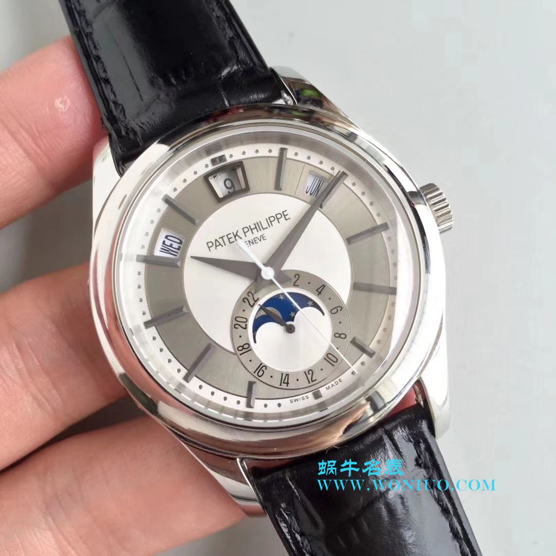 【KM一比一超A高仿手表】 PATEK PHILIPPE 复杂功能计时系列5205G-001、5205G-010、5205G-013 白金 wrist watch  / BD226