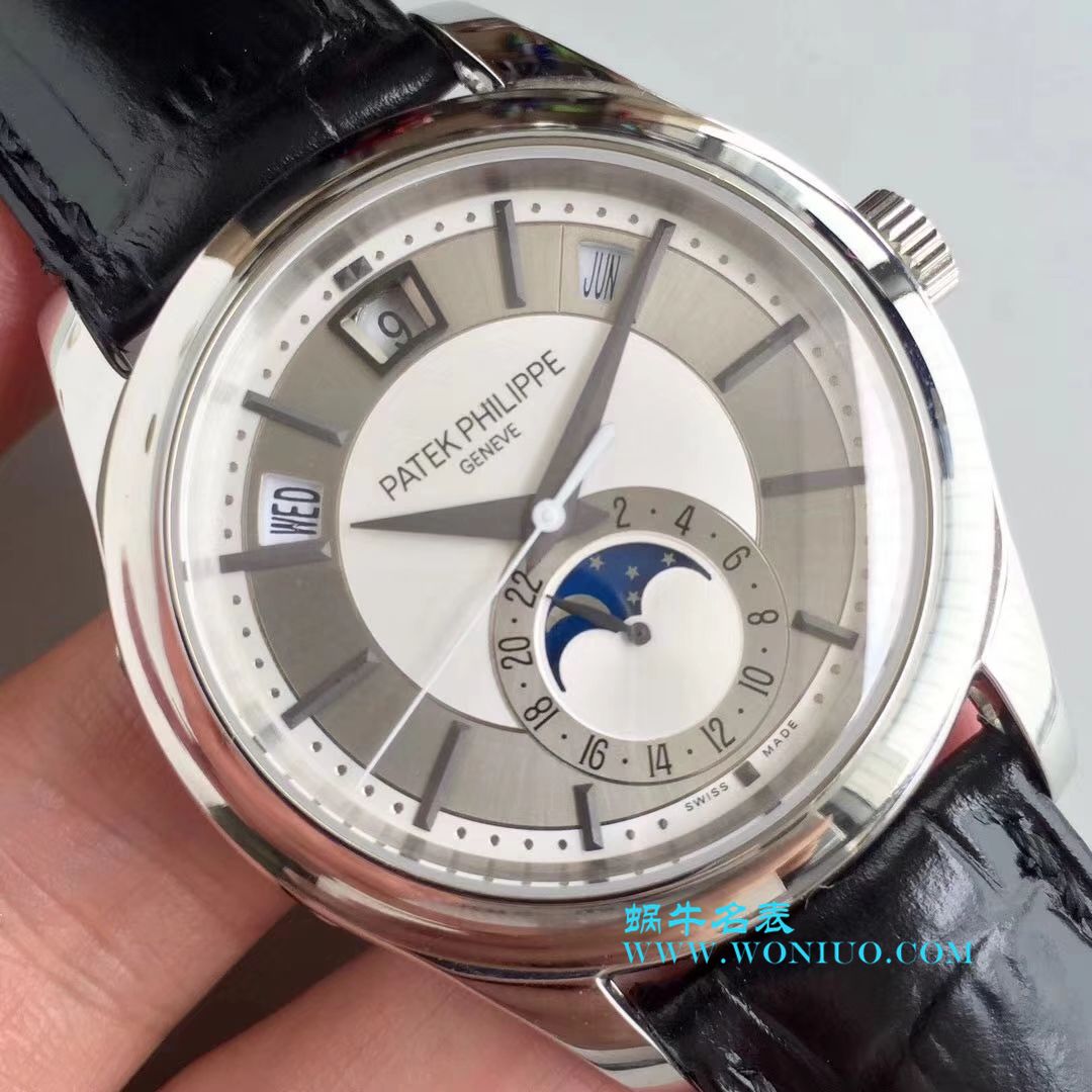 【KM一比一超A高仿手表】 PATEK PHILIPPE 复杂功能计时系列5205G-001、5205G-010、5205G-013 白金 wrist watch  / BD226