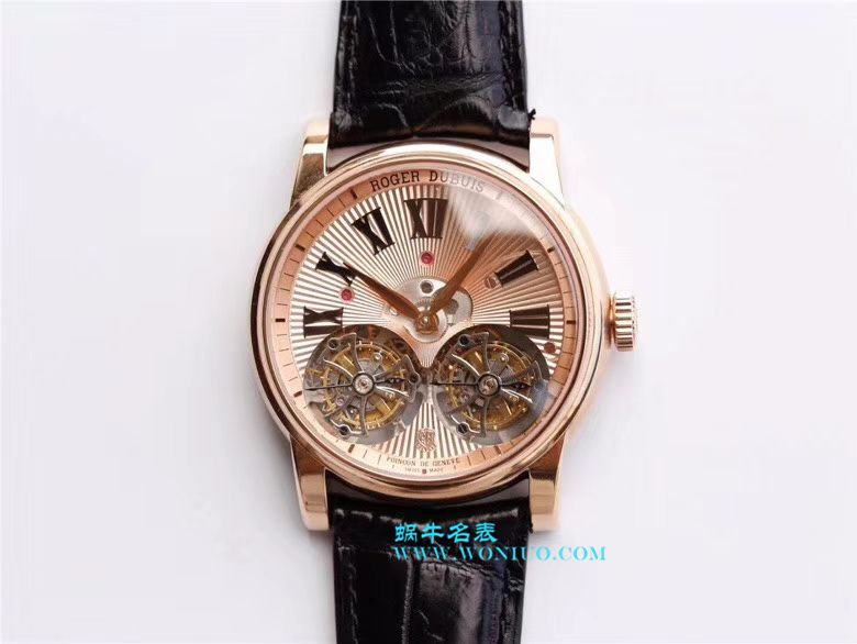Roger Dubuis致敬系列真双 Tourbillon  行业唯一一款搭载双飞轮的 top 复刻高仿 wrist watch  / LJ022