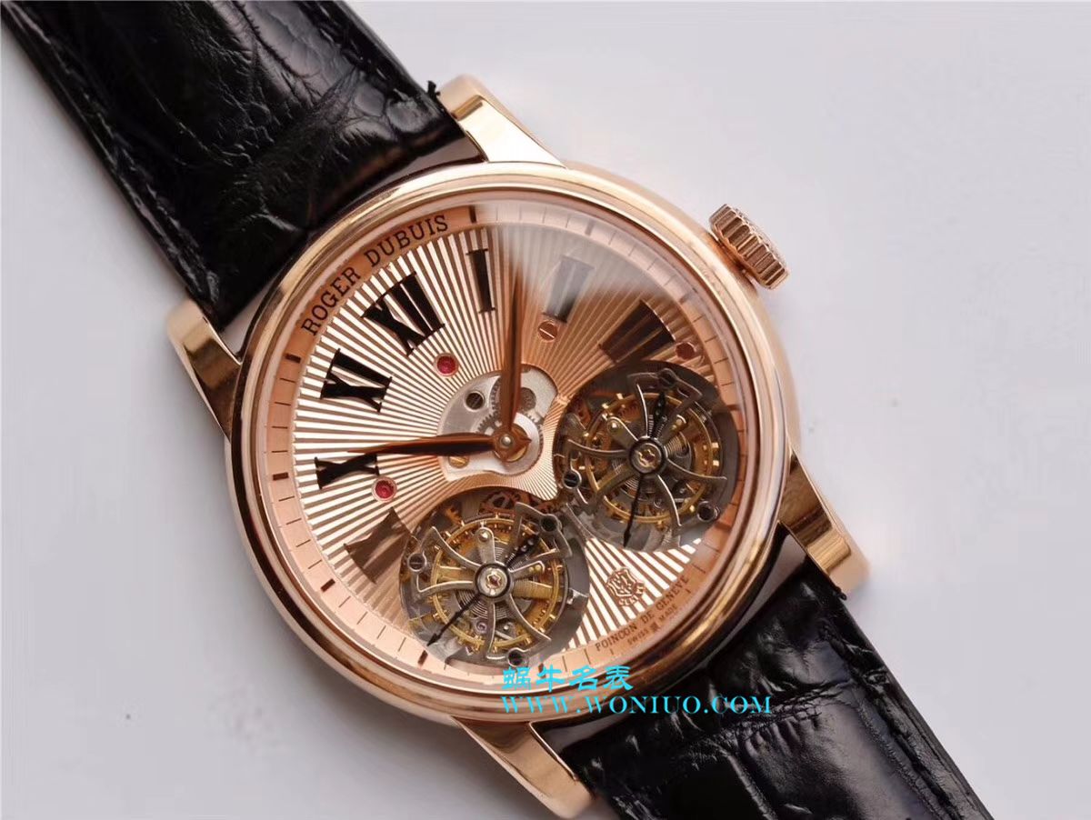 Roger Dubuis致敬系列真双 Tourbillon  行业唯一一款搭载双飞轮的 top 复刻高仿 wrist watch  / LJ022