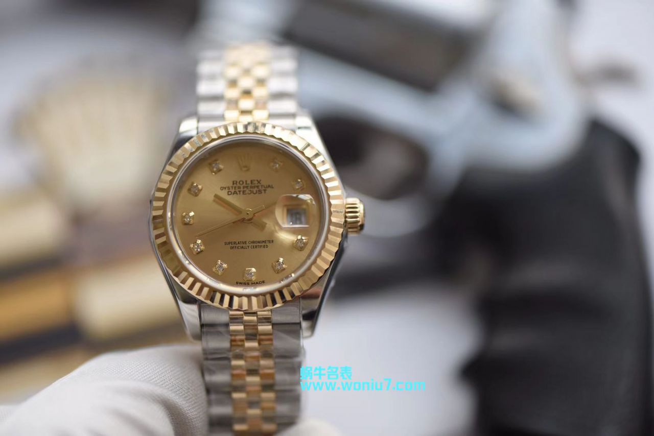 【包金款】 Rolex 女装  Datejust 复刻高仿179173（条钉）279173（钻钉）香槟色 wrist watch  / R250