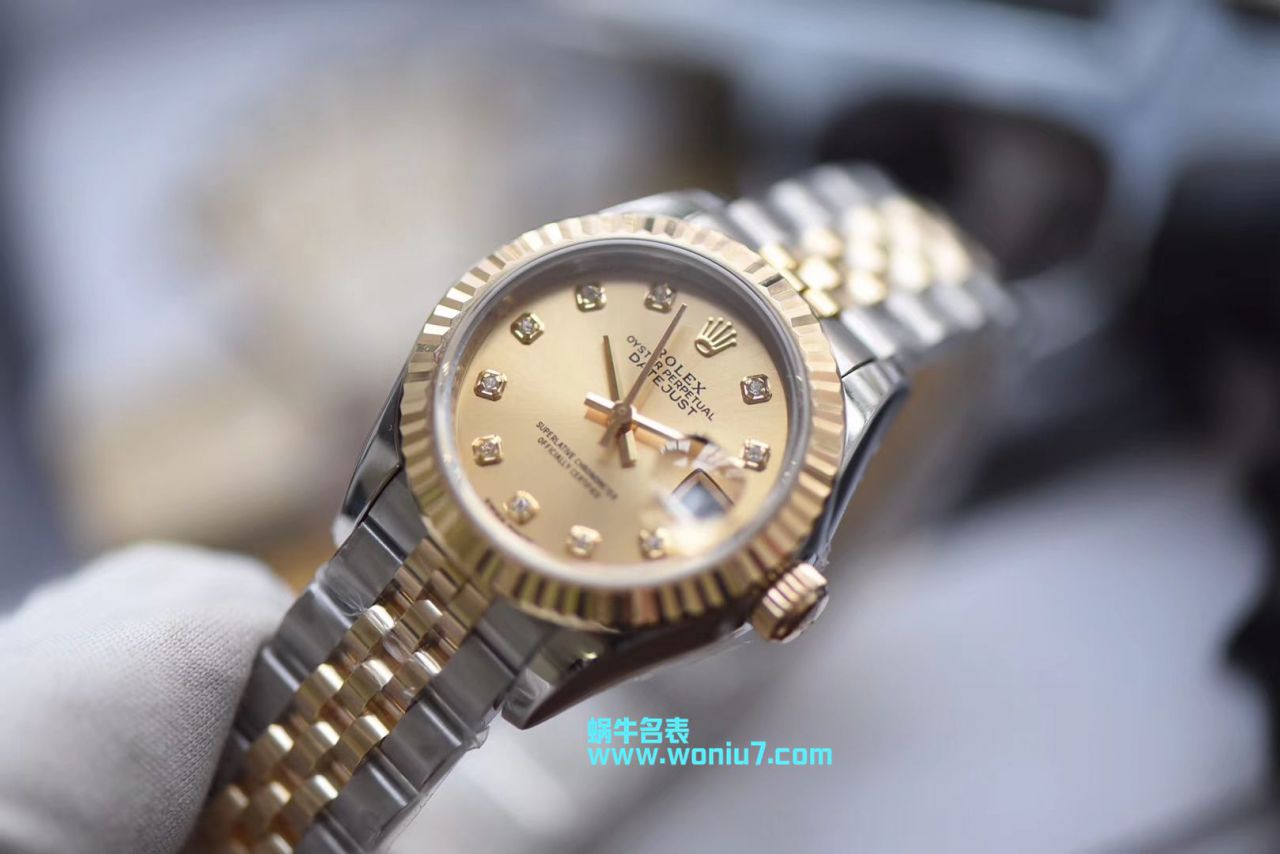 【包金款】 Rolex 女装  Datejust 复刻高仿179173（条钉）279173（钻钉）香槟色 wrist watch  / R250