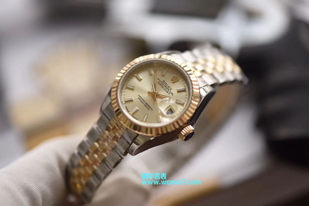 【包金款】 Rolex 女装  Datejust 复刻高仿179173（条钉）279173（钻钉）香槟色 wrist watch  / R250