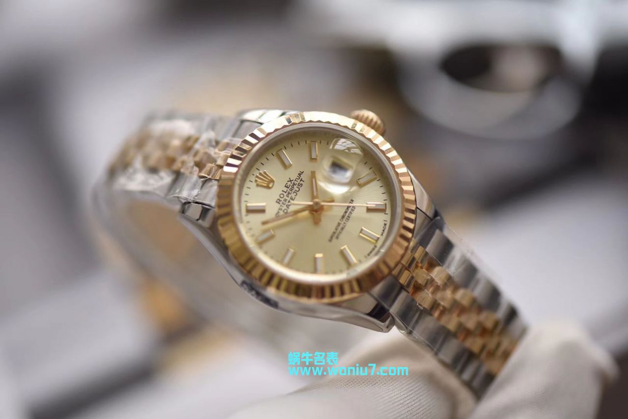 【包金款】 Rolex 女装  Datejust 复刻高仿179173（条钉）279173（钻钉）香槟色 wrist watch  / R250