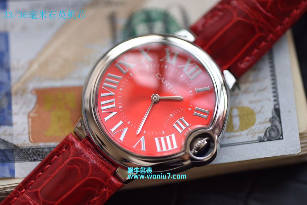 【V6一比一超A高仿手表】 Cartier  蓝气球系列WSBB0022女士33毫米机械中国红特别版 wrist watch  / K147