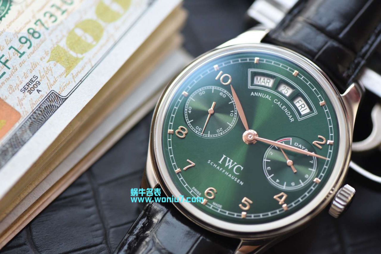 【YL一比一 top 克隆高仿手表】YL最新年历 诱惑绿面 IWC 年历IW503510 wrist watch  / WG173