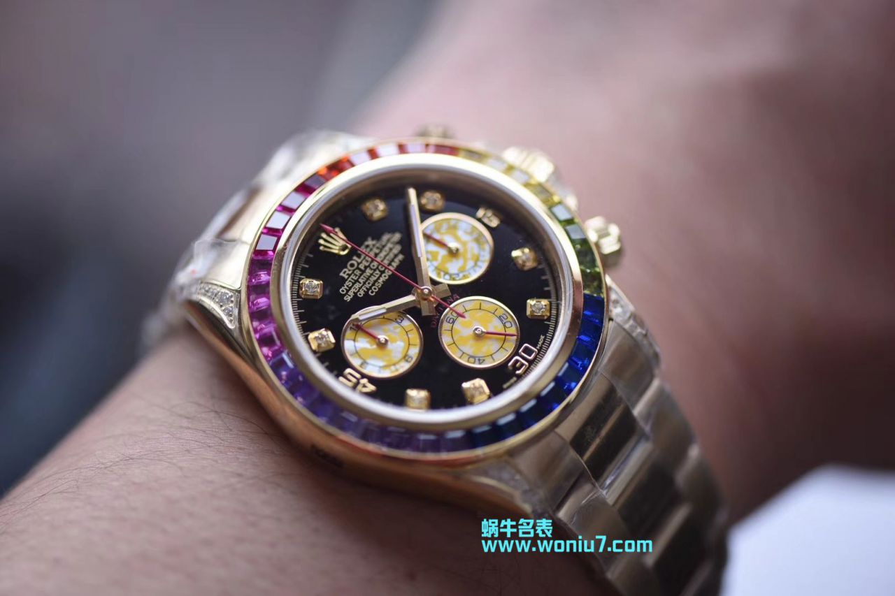 【台湾 Factory 一比一超A克隆高仿手表】 Rolex  Cosmograph Daytona 彩虹 Ditongna 系列116595 RBOW wrist watch  / R243
