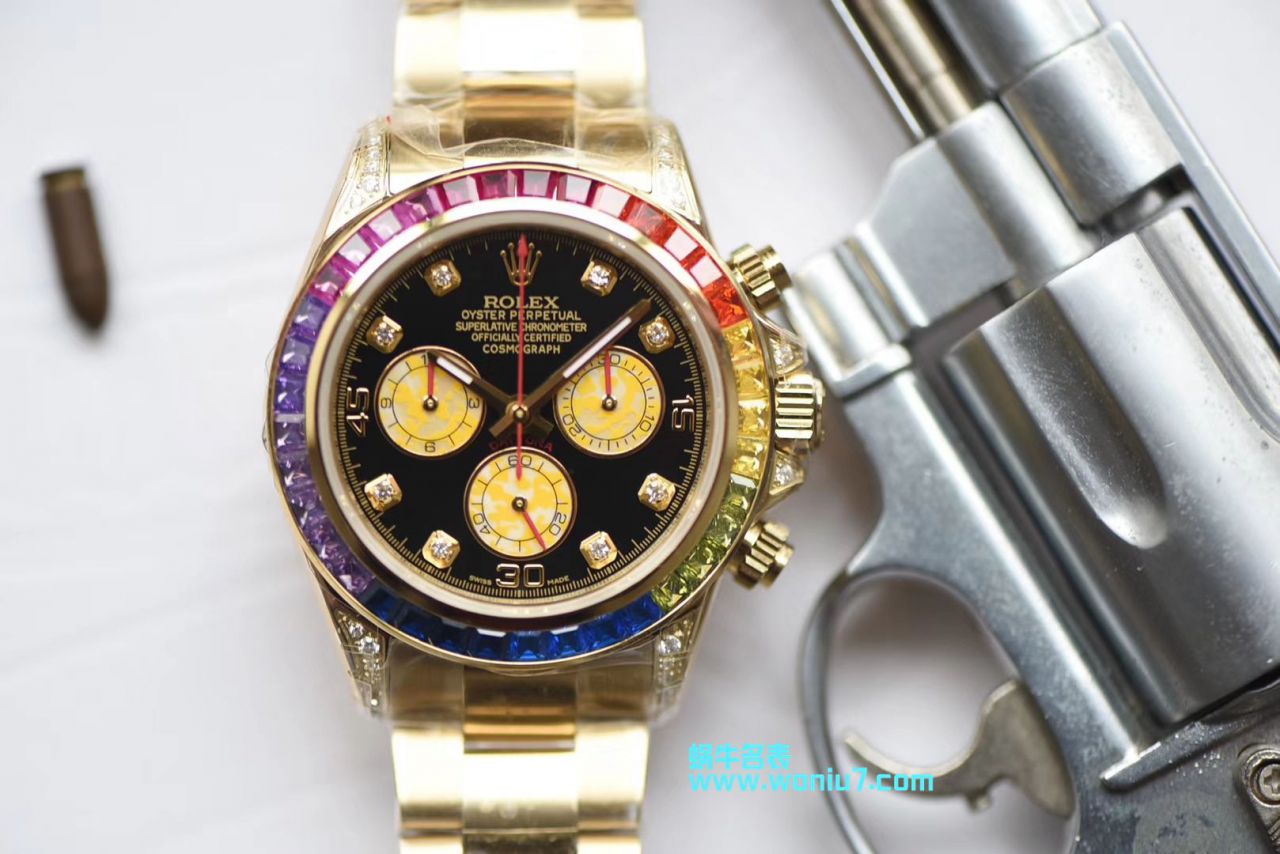 【台湾 Factory 一比一超A克隆高仿手表】 Rolex  Cosmograph Daytona 彩虹 Ditongna 系列116595 RBOW wrist watch  / R243