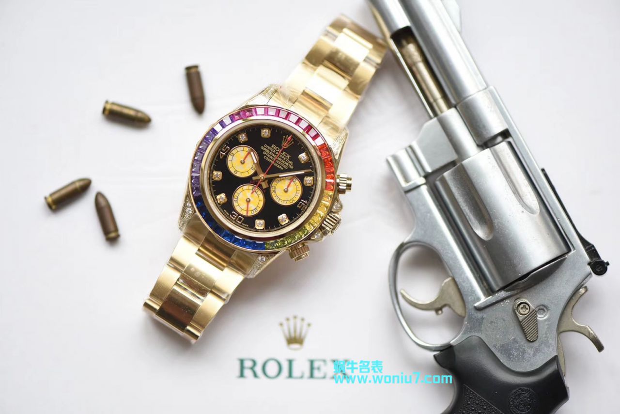 【台湾 Factory 一比一超A克隆高仿手表】 Rolex  Cosmograph Daytona 彩虹 Ditongna 系列116595 RBOW wrist watch  / R243