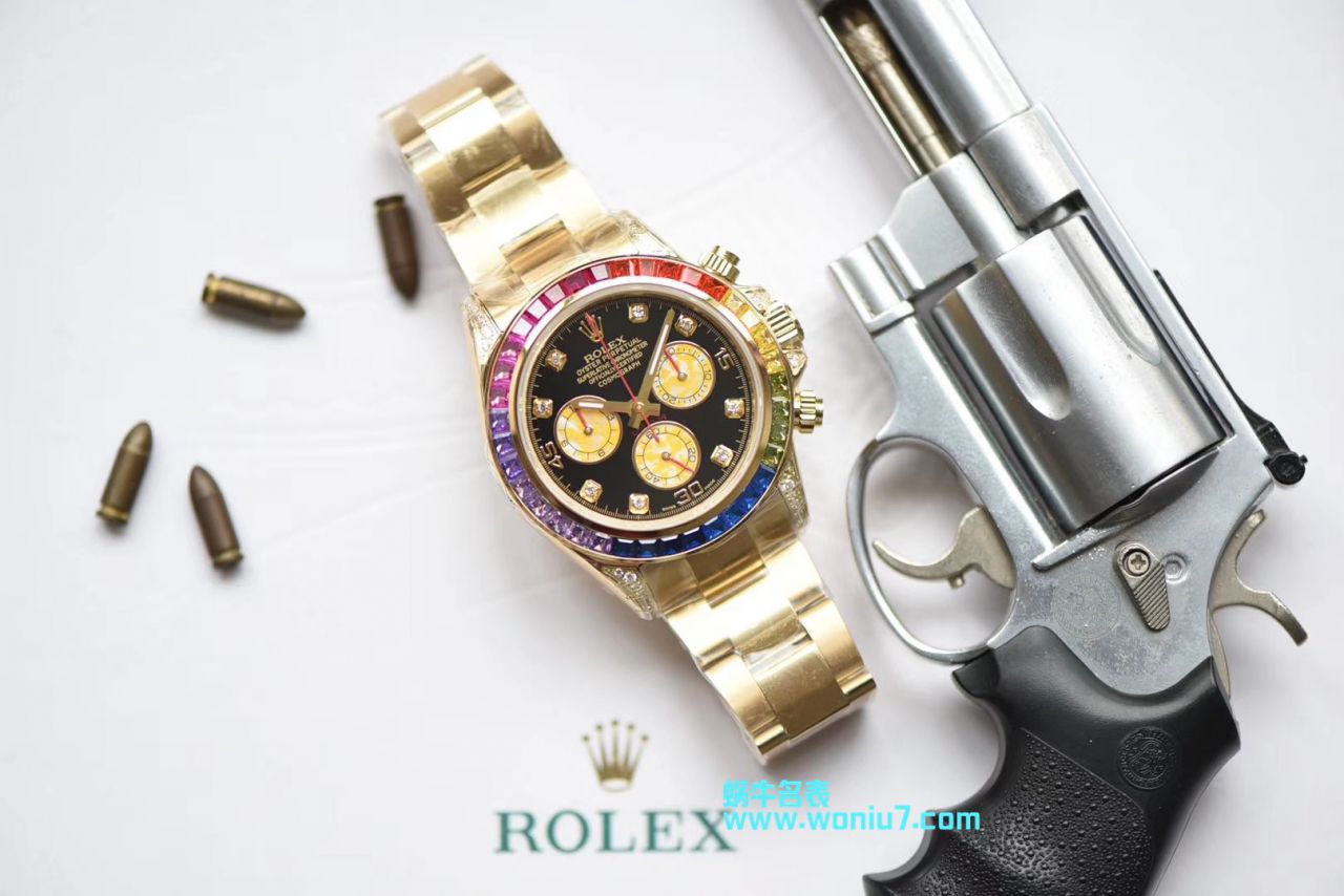 【台湾 Factory 一比一超A克隆高仿手表】 Rolex  Cosmograph Daytona 彩虹 Ditongna 系列116595 RBOW wrist watch  / R243