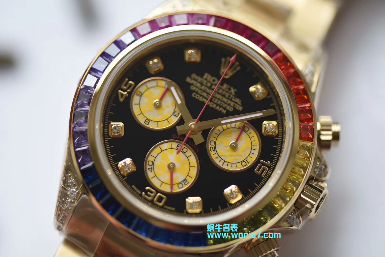 【台湾 Factory 一比一超A克隆高仿手表】 Rolex  Cosmograph Daytona 彩虹 Ditongna 系列116595 RBOW wrist watch  / R243