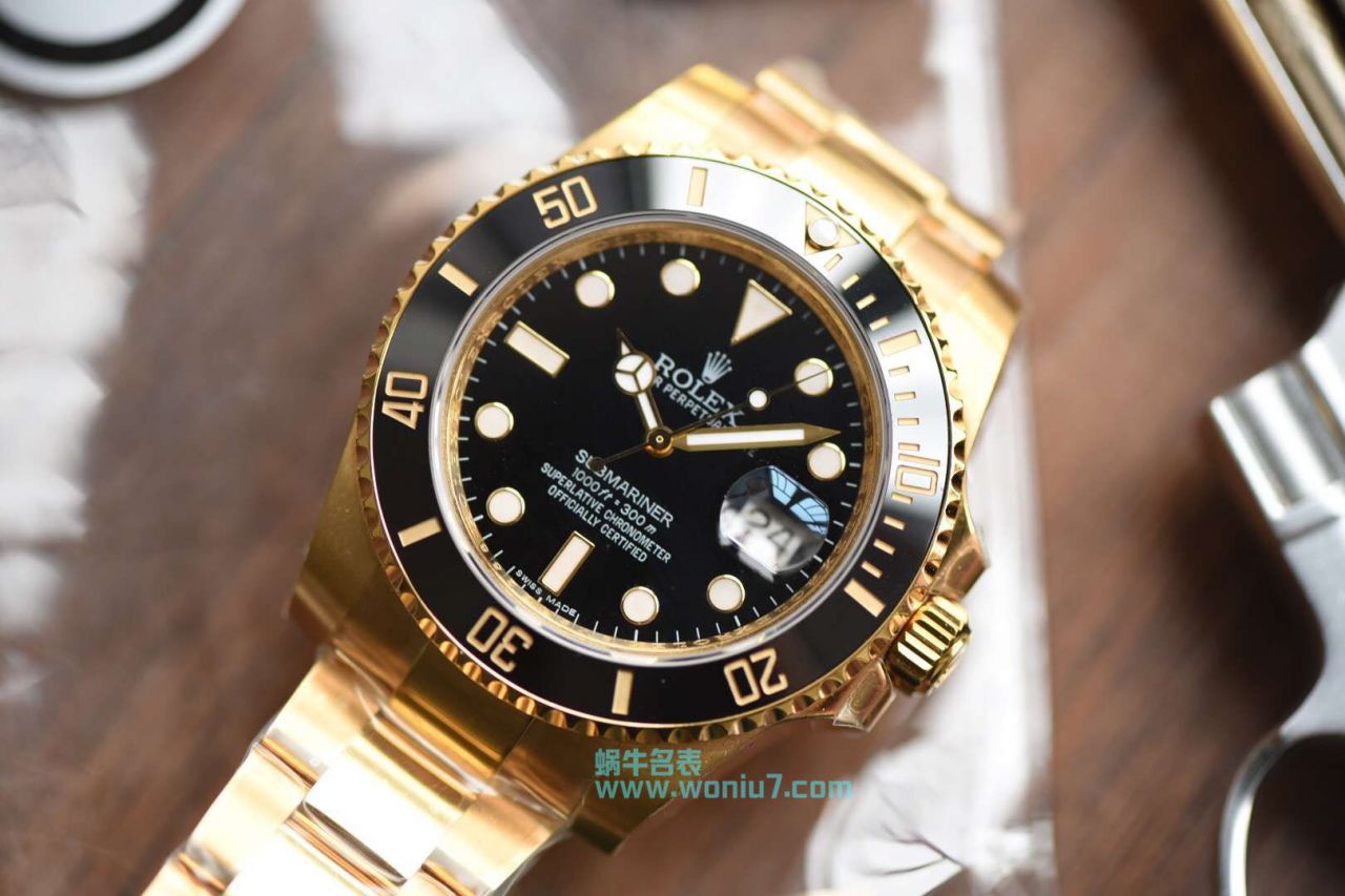 【VR一比一超A高仿手表土豪全18K包金 Submariner ～】 Rolex  Submariner 型系列116618LN-97208 黑盘 wrist watch  / R258