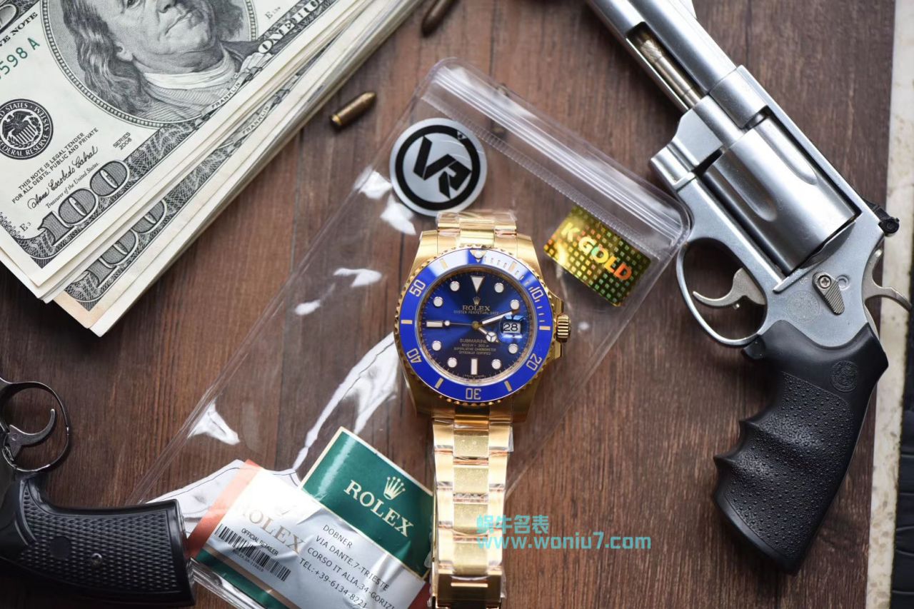 【VR全包真18K黄金款】 Rolex  Submariner 型一比一复刻高仿116618LB-97208 wrist watch  / R262