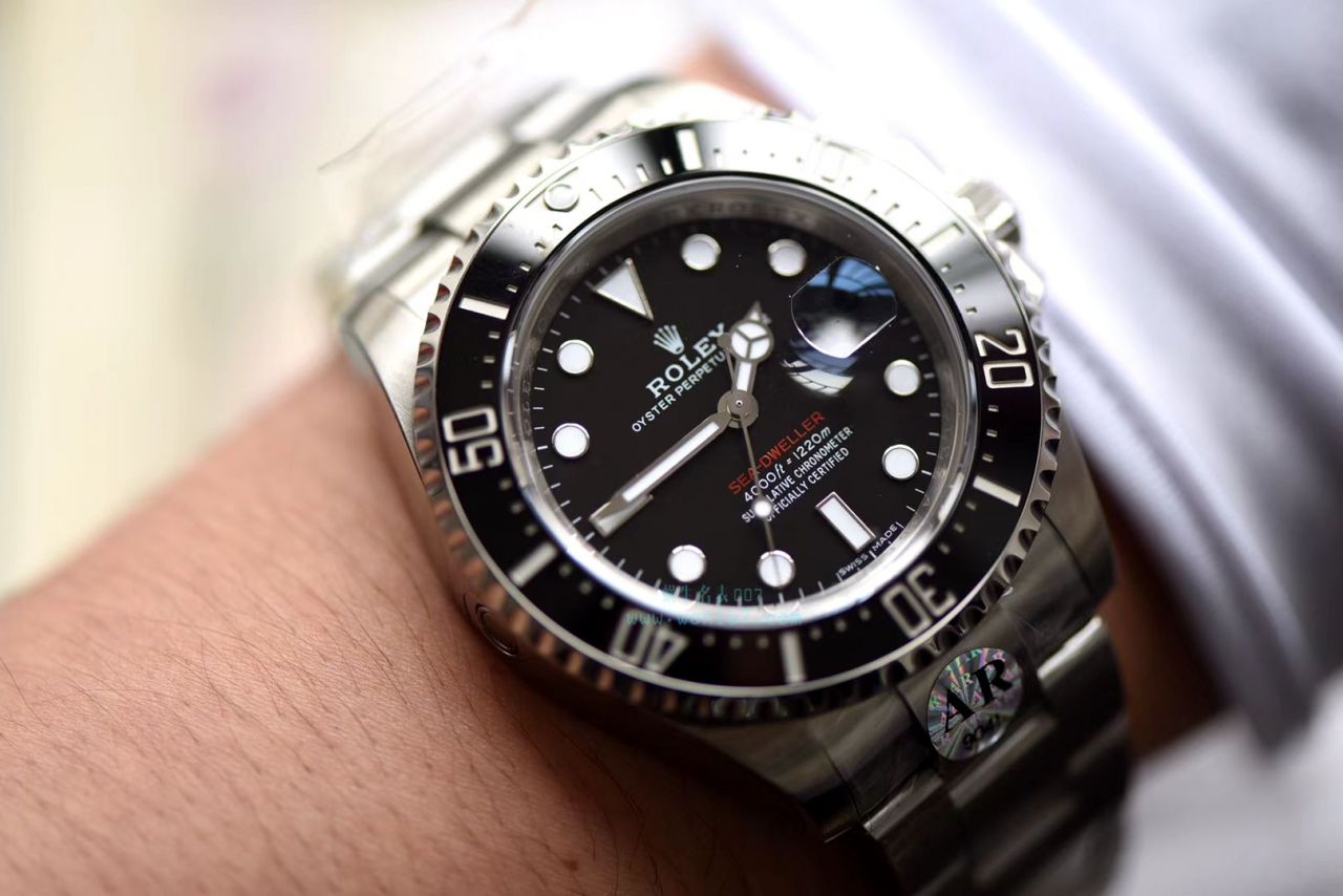 【独家 Video analysis AR一比一超A高仿手表】 Rolex ROLEX海使型系列Rolex Sea-Dweller 50周年126600 单红43毫米 wrist watch  / RBG194