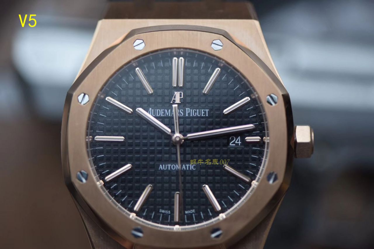 【JF Factory 1:1复刻高仿手表】Audemars Piguet 皇家橡树系列15400OR.OO.D002CR.01 wrist watch 《真皮 watchband  款》 / AP015