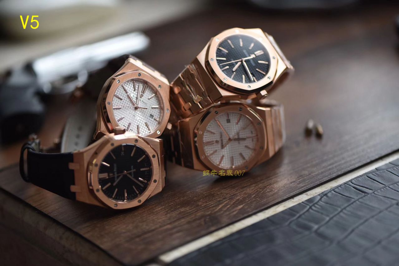 【JF Factory 1:1复刻高仿手表】Audemars Piguet 皇家橡树系列15400OR.OO.D002CR.01 wrist watch 《真皮 watchband  款》 / AP015