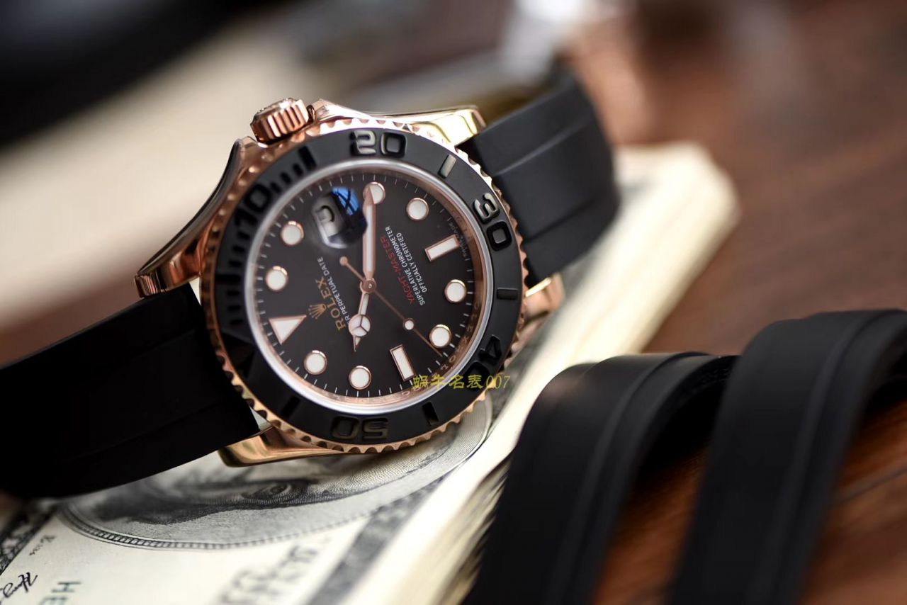 【独家视频测评NOOB Factory 1:1高仿手表】 Rolex  Yacht-Master 系列116655-Oysterflex bracelet金壳 wrist watch   / RBC018