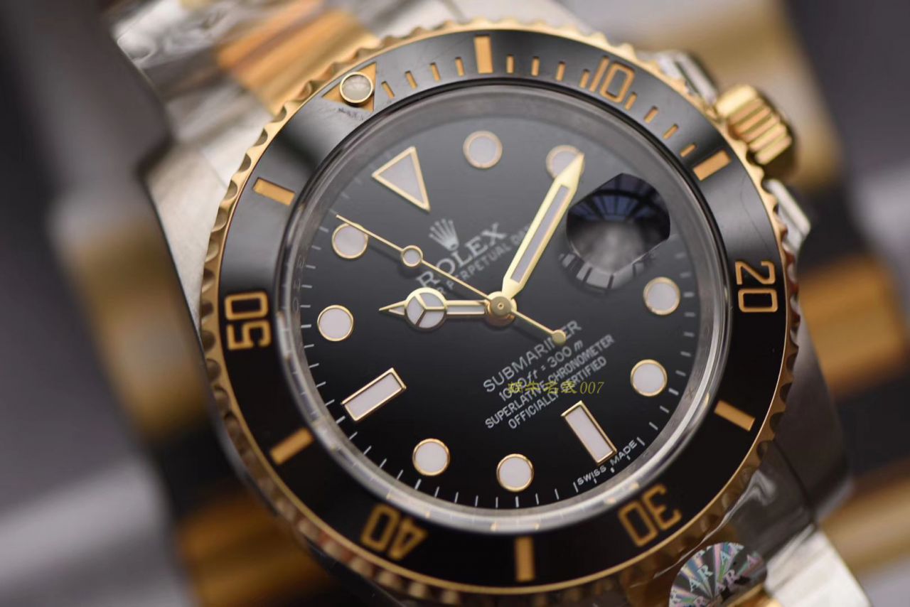  Rolex  Submariner 型系列116613-LN-97203黑盘 wrist watch 【AR一比一复刻高仿间金 Submariner 手表】 / R273