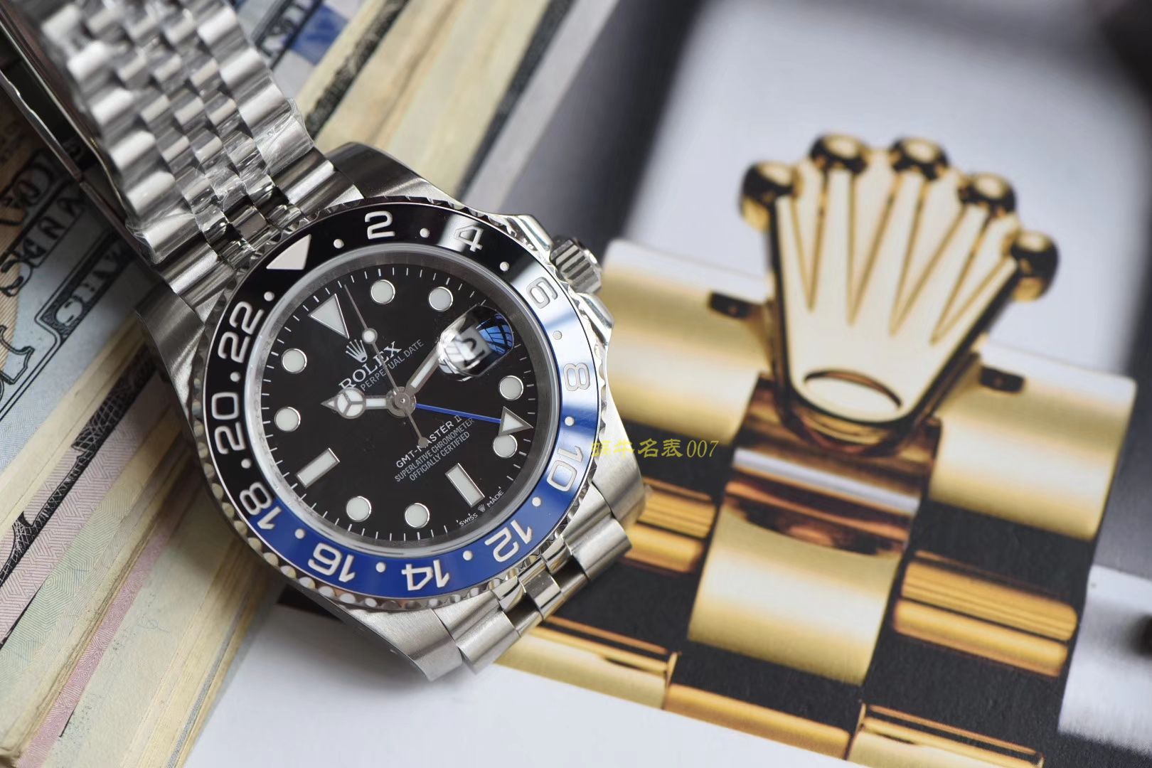  Rolex  GMT MASTER II系列m126710blnr-0002(五珠链)，116710BLNR-78200可乐圈 wrist watch （DJ一比一超A高仿手表） / R290